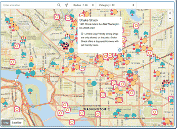 Two Paws Up dog-friendly map