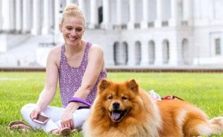 Izzy the dog in DC at Capitol