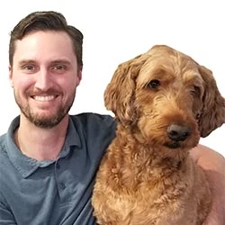 Jeff Butler with Gary the dog
