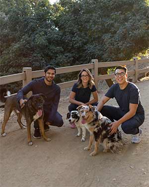 Jinx dog food co-founders with dogs