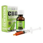 King Kanine CBD oil bottle and box and syringe 