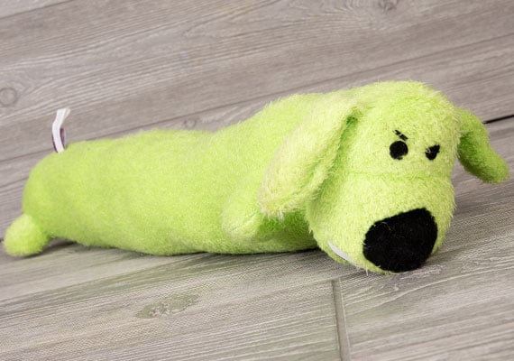 Long shot of extea large loofa plush dog toy