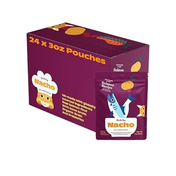 Made by Nacho cat food pouches.