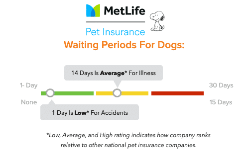 MetLife pet insurance waiting periods graphic