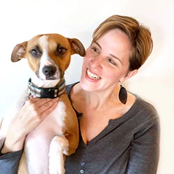 Michelle with Barley the dog