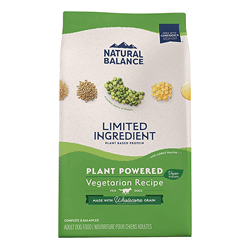 Natural Balance dog food vegetarian recipe.