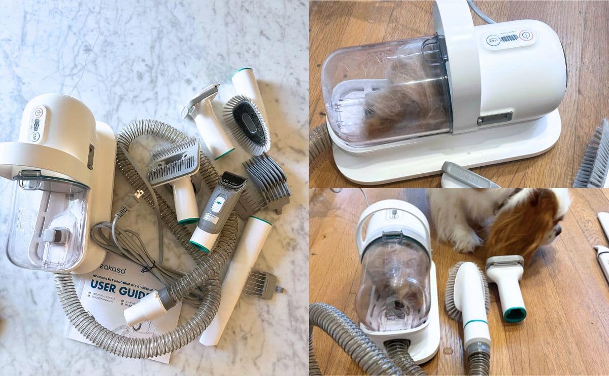 Neakasa pet grooming kit p1 in use.