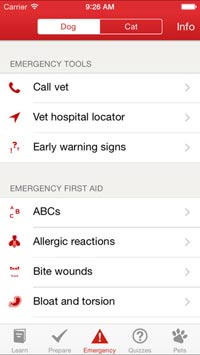 Pet First Aid App screenshot