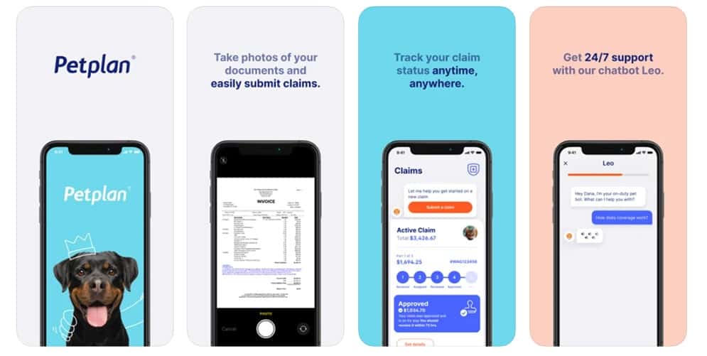 Captures d'écran de l'application Petplan