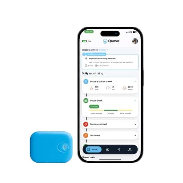 Queva smart dog collar and app.