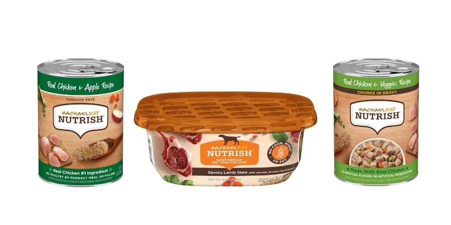 Rachael Ray Nutrish wet food options.