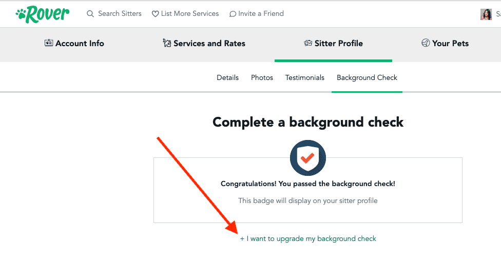 Rover Background Check Screenshot Rover Background Check Screenshot