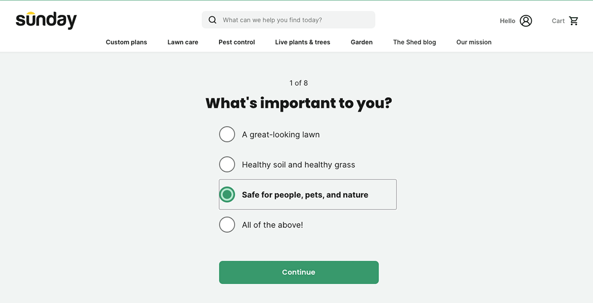 Sunday Lawn Care Quiz screenshot.