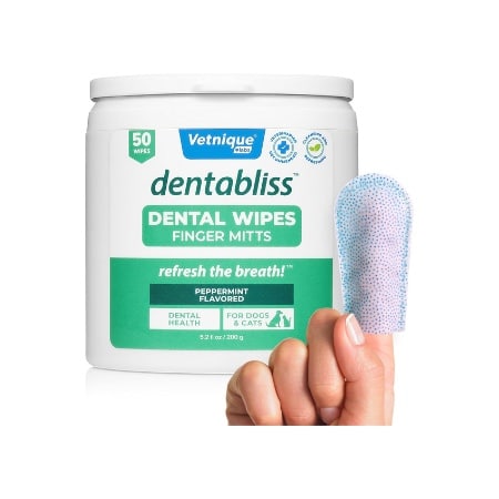 Vetnique Dentabliss Finger Mitt Cleaning Wipes 
