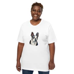 Woman in Boston Terrier shirt