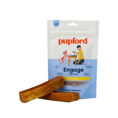 Yak Cheese Himalayan Dog Chews bag with sticks on the side.